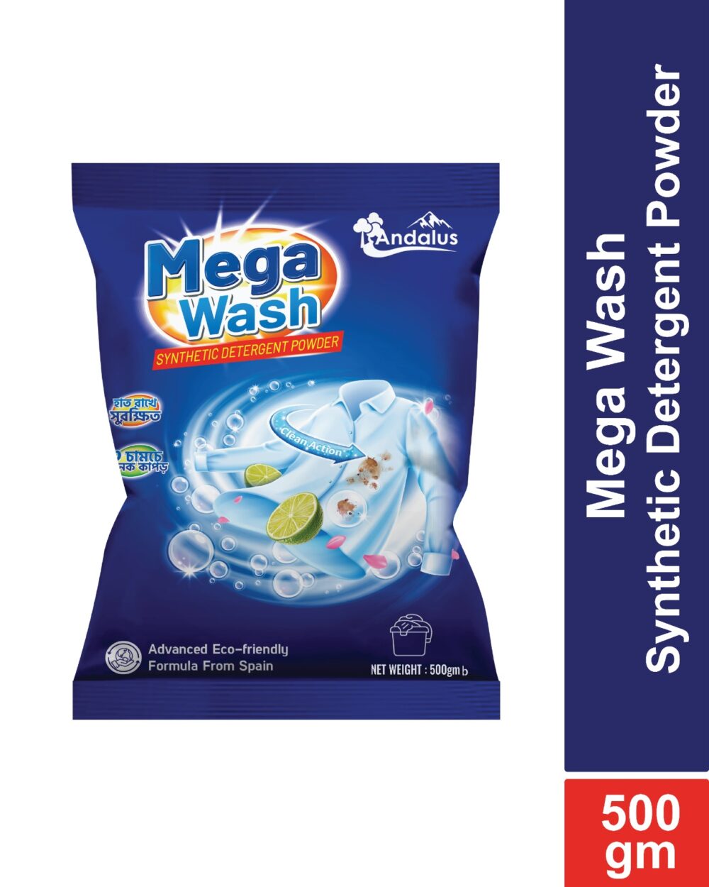 Mega Wash Detergent Powder – 500gm